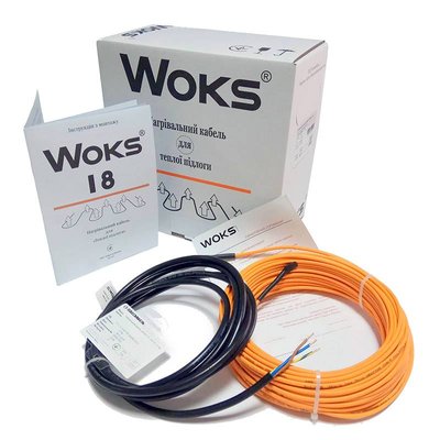 Нагрівальний кабель WOKS 220Вт - 12мп - електрична тепла підлога (18Вт/м) (5431) 000061951 фото