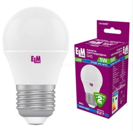 .Лампа ELM LED сфера Е27 5W/4000K D45 (18-0087) 000063083 фото