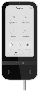 Бездротова клавіатура з сенсорним екраном Ajax KeyPad TouchScreen Fibra White 16769/46625 фото