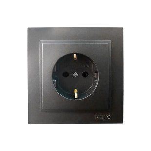 Розетка 1-на. з/з Mono Electric (графіт) 000067754 фото