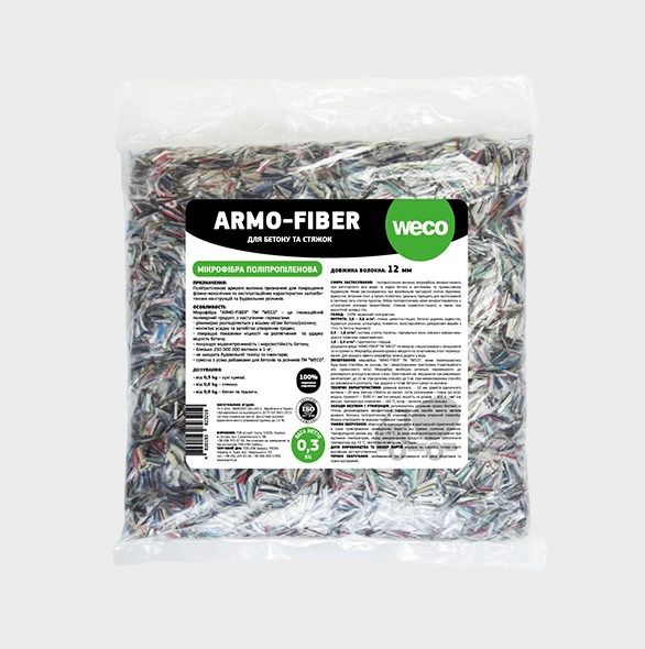 Фіброволокно армуюче Armo-Fiber WECO 0.9 кг. поліпропіленове 000069863 фото