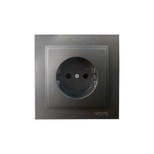 Розетка 1-на. б/з Mono Electric (графіт) 000067756 фото