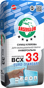 Клей для плитки Anserglob ВСХ 33 (Для плитки до 40х40см) 25кг 000025681 фото