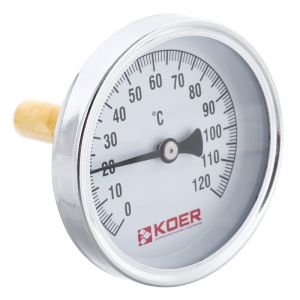 Термометер KOER 120град. D=63 аксіальний з погруж. гільзою 000069819 фото
