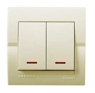 Вимикач з підсвіткою 2кл. КРЕМ (DERIY) LEZARD 2154 000029445 фото