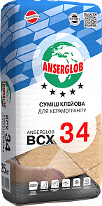 Клей для плитки Anserglob ВСХ 34 (Для теплої підлоги та керамограніту) 25кг 000022385 фото