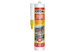 Герметик силікон.унів.білий 280мл (Soudal) 000020577 фото