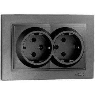 Розетка 2-на. з/з Mono Electric (графіт) 000067758 фото