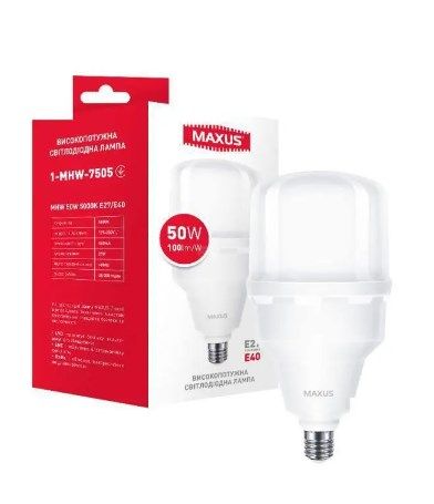 ..NEW.Лампа світлодіодна MAXUS LED HW E27/E40/50W/5000K/(1-MHW-7505) 000057160 фото