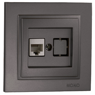 Розетка комп'ютерна Mono Electric (графіт) 000067761 фото