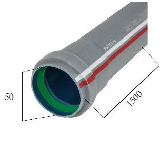 Труба ПВХ 50х1,8х1500мм каналізаційна 000000197 фото