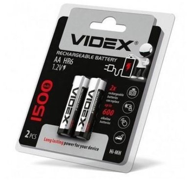 Аккумулятор Videx HR6/AA 1500mAh (блістер 2шт) 000022797 фото