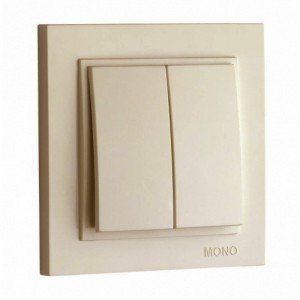 Вимикач 2-кл. Mono Electric (крем) 000058206 фото