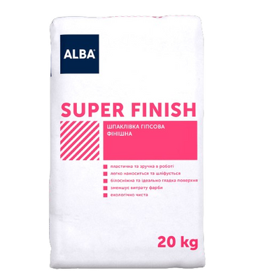 Шпаклівка фінішна ALBA Super Finish 20кг 000059718 фото