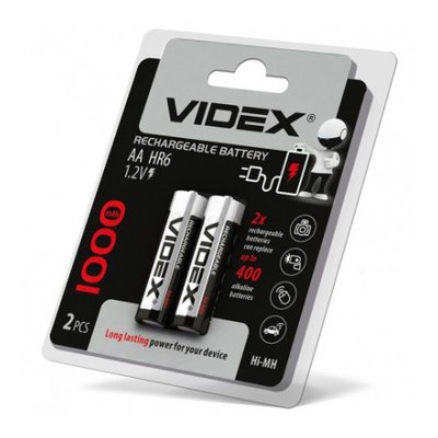 Аккумулятор Videx HR6/AA 1000mAh (блістер 2шт) 000061678 фото