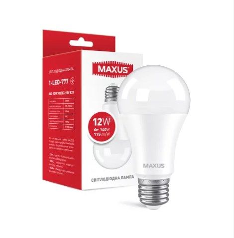 ..NEW.Лампа MAXUS LED шар Е27/12W/3000К/(1-led-777) 000016157 фото