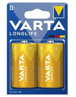 Батарейка VARTA LONGLIFE D 2шт Alkaline 000052638 фото