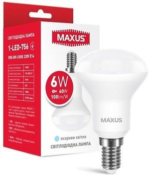 ..NEW.Лампа MAXUS LED R50 E14/6W/4100К/(1-led-756) 000059433 фото