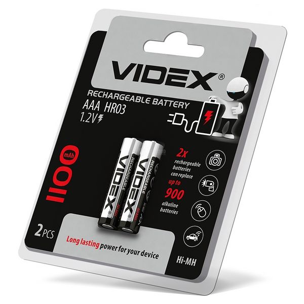 Аккумулятор Videx HR03/AAА 1100mAh (блістер 2 шт.) 000042160 фото