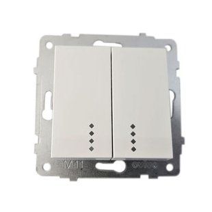 Вимикач з підсвіткою 2кл.білий (механізм) GRANO 000063560 фото