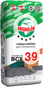 Клей Anserglob ВСХ 39 (Для приклейки ПСБ та вати) 25кг 000026423 фото