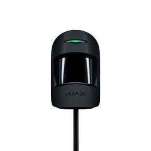 Дротовий кімнатний датчик руху з додатковим мікрохвильовим сенсором Ajax MotionProtect Plus Fibra Black 15087/27183 фото