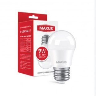 ..NEW.Лампа MAXUS LED малий шар Е27/7W/3000К/(1-LED-745) 000059371 фото