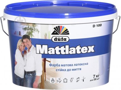 Фарба Mattlatex D100 5 л./ 7 кг. латексна матова TM DUFA 000030678 фото