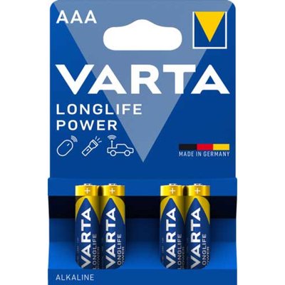 Батарейка VARTA LONGLIFE Power АAA блістер 4 шт Alkaline 000052731 фото