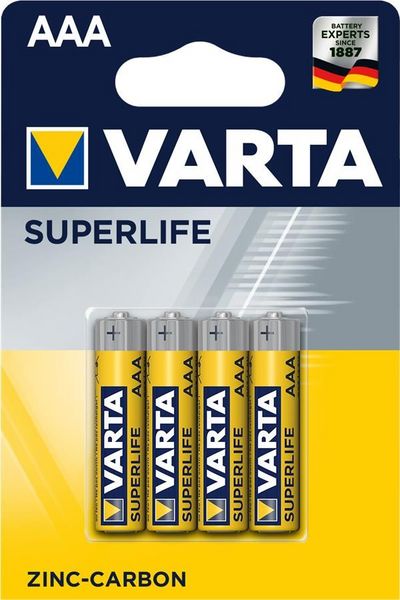 Батарейка VARTA SUPERLIFE AAA блістер 4 шт (уп.10шт) Yellow 000052645 фото