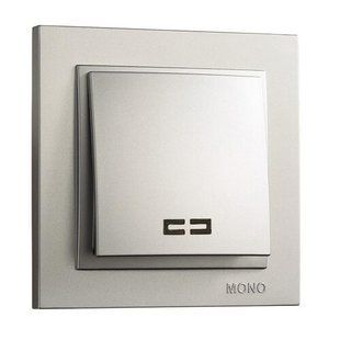 Вимикач 1-кл. з підсвіткою Mono Electric (срібло) 000058222 фото