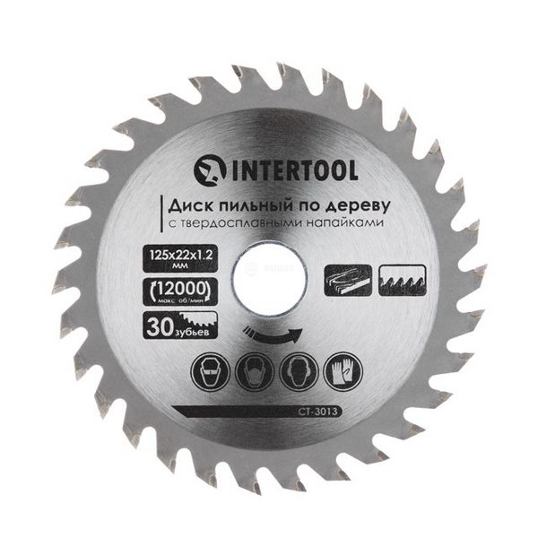 Диск пильний для деревини 125х30T INTERTOOL 000029816 фото