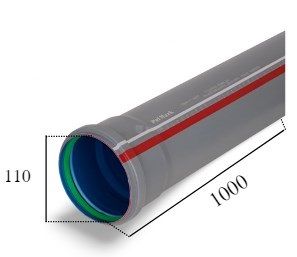 Труба ПВХ 110х2,2х1000мм каналізаційна 000013492 фото