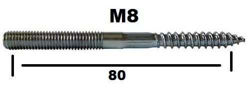 Шпилька двогвинтова М 8*80 000009598 фото