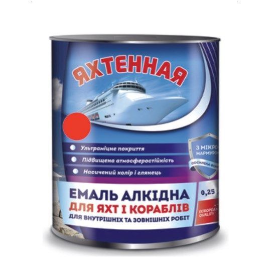 Емаль ПФ-115 ТМ "Яхтова" ЧЕРВОНА 0,9кг. 000059550 фото