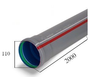 Труба ПВХ 110х2,2х2000мм каналізаційна 000013535 фото