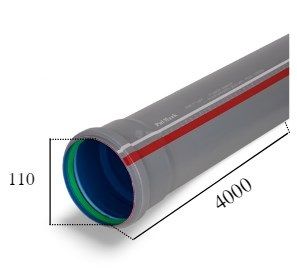 Труба ПВХ 110х2,2х4000мм каналізаційна 000013552 фото