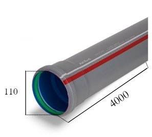 Труба ПВХ 110х2,2х4000мм каналізаційна 000013552 фото