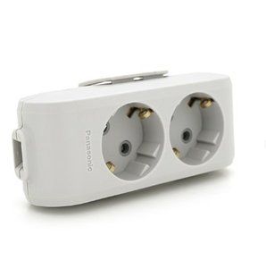 Колодка 2 гнізда з/з з захисними шторками,сіра Panasonic X-tendia 000082335 фото