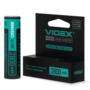 Аккумулятор Videx 2800mAh Litium-lion 18650-P 3.7V 000034343 фото