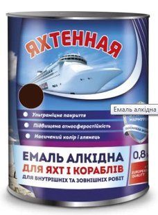 Емаль ПФ-115 ТМ "Яхтова" ТЕМНО КОРИЧНЕВА 0,9кг. 000051596 фото