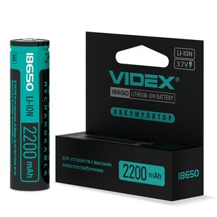 Аккумулятор Videx 2200mAh Litium-lion 18650-P 3.7V 000034344 фото