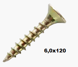 Шуруп гартований з потаємною головкою 6,0х120 000004511 фото