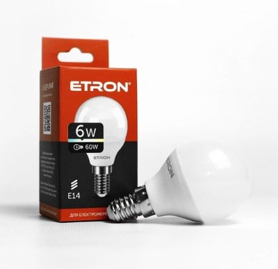 ..NEW.Лампа ETRON G45 6W/4200K/E14 (1-ELP-048) 000053197 фото