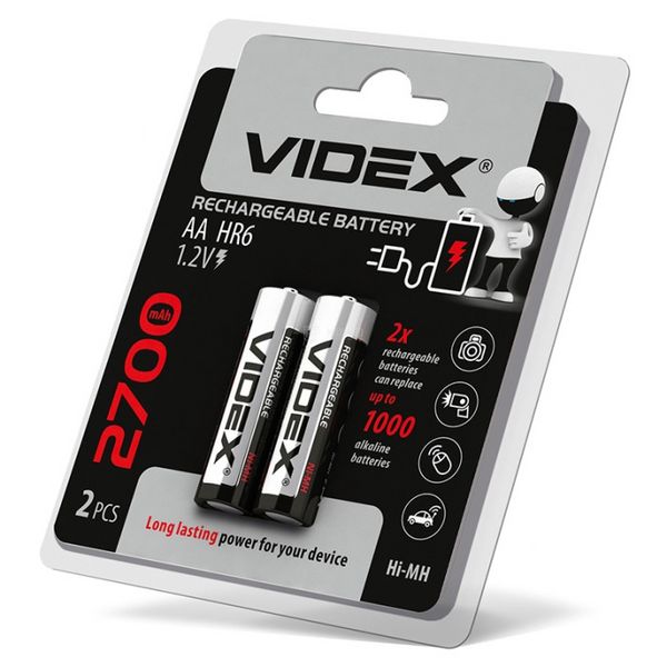 Аккумулятор Videx HR6/AA 2700mAh (блістер 2шт) 000022934 фото