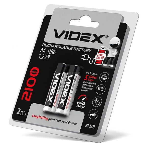 Аккумулятор Videx HR6/AA 2100mAh (блістер 2шт) 000048687 фото