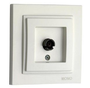 Розетка TV кінцева з екраном Mono Electric (крем) 000058172 фото
