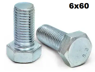 Болт з шест. гол. з різьбою по всій довжині М6*60 (80 шт.) 000037334 фото