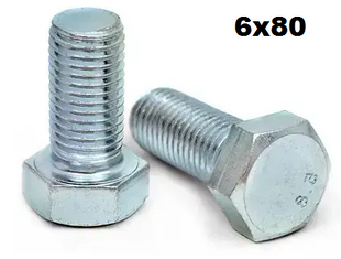 Болт з шест. гол. з різьбою по всій довжині М6*80 (80 шт.) 000030092 фото