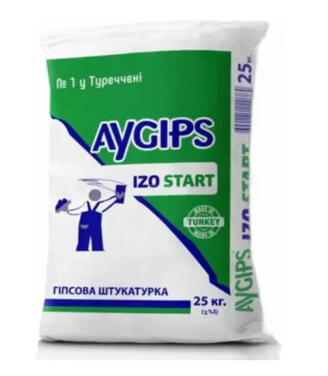 Штукатурка стартова AYGIPS IZO 25кг. 000026620 фото